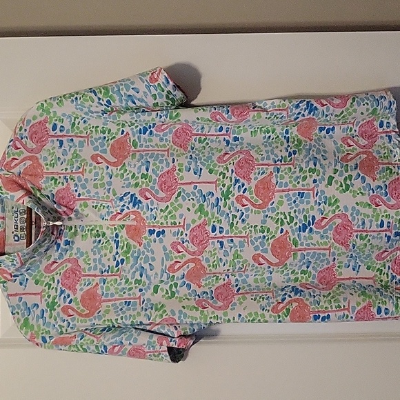 IBKUL Top - Size XXL - flamingo print - GUC - UPF 50+ J - Picture 1 of 6